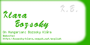klara bozsoky business card